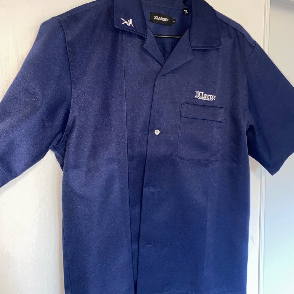 Men's Navy Casual Button Down Shirt